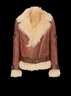 Fashion Sheepskin Aviator Jacket Women Outerwear|Outerwear