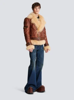 Fashion Sheepskin Aviator Jacket Women Outerwear|Outerwear