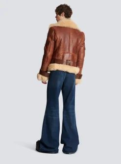 Fashion Sheepskin Aviator Jacket Women Outerwear|Outerwear