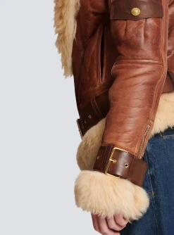 Fashion Sheepskin Aviator Jacket Women Outerwear|Outerwear