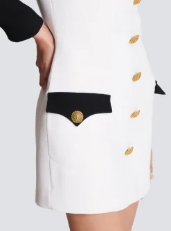 Shop Short Buttoned Crepe Dress Women Dresses