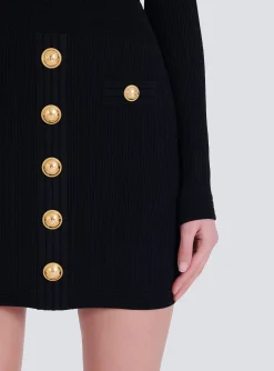 Cheap Short Eco-designed Knit Dress With Gold-tone Buttons Women Knitwear|Dresses