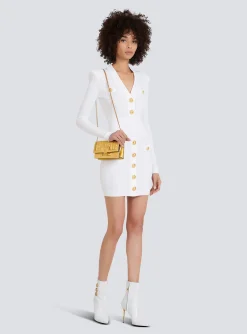 Discount Short Eco-designed Knit Dress With Gold-tone Buttons Women Dresses