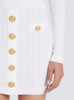 Discount Short Eco-designed Knit Dress With Gold-tone Buttons Women Dresses