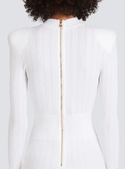 Discount Short Eco-designed Knit Dress With Gold-tone Buttons Women Dresses