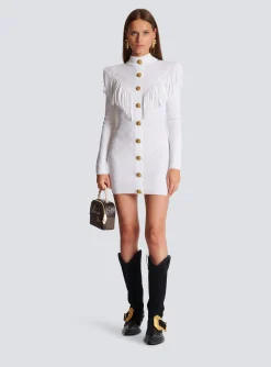 Discount Short Fringed Fine Knit Dress Women Knitwear|Dresses