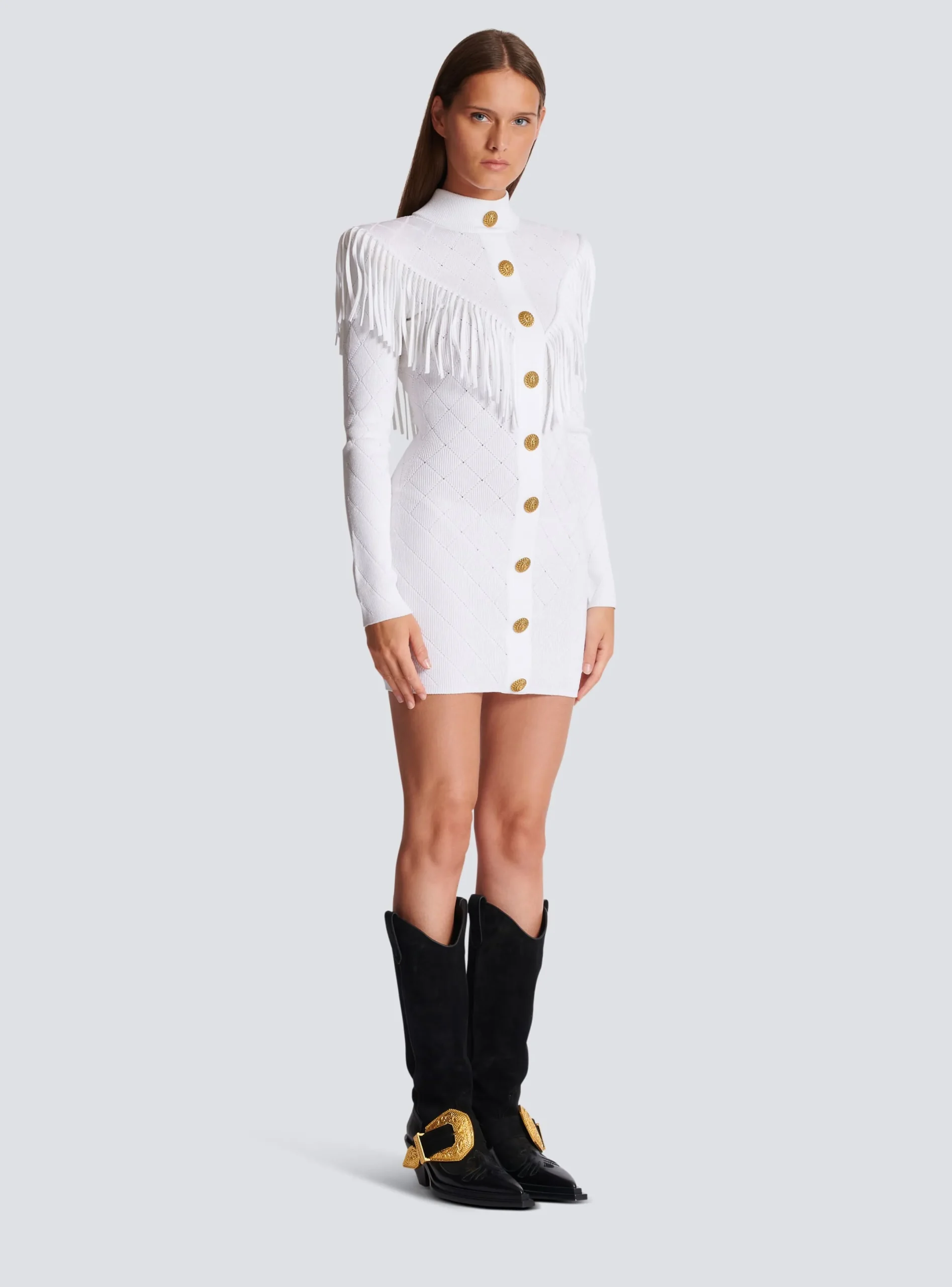 Discount Short Fringed Fine Knit Dress Women Knitwear|Dresses