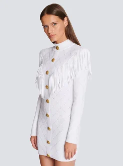 Discount Short Fringed Fine Knit Dress Women Knitwear|Dresses