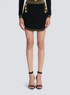 Cheap Short Knit Skirt With Gold Trim Women Skirts|Knitwear