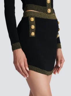 Cheap Short Knit Skirt With Gold Trim Women Skirts|Knitwear