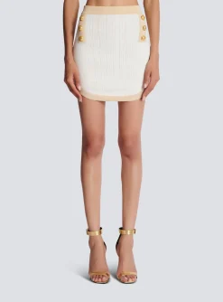 New Short Knit Skirt With Gold Trim Women Skirts|Knitwear