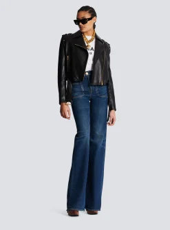 Online Short Leather Biker Jacket Women Outerwear
