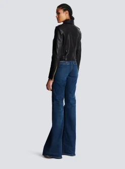 Online Short Leather Biker Jacket Women Outerwear