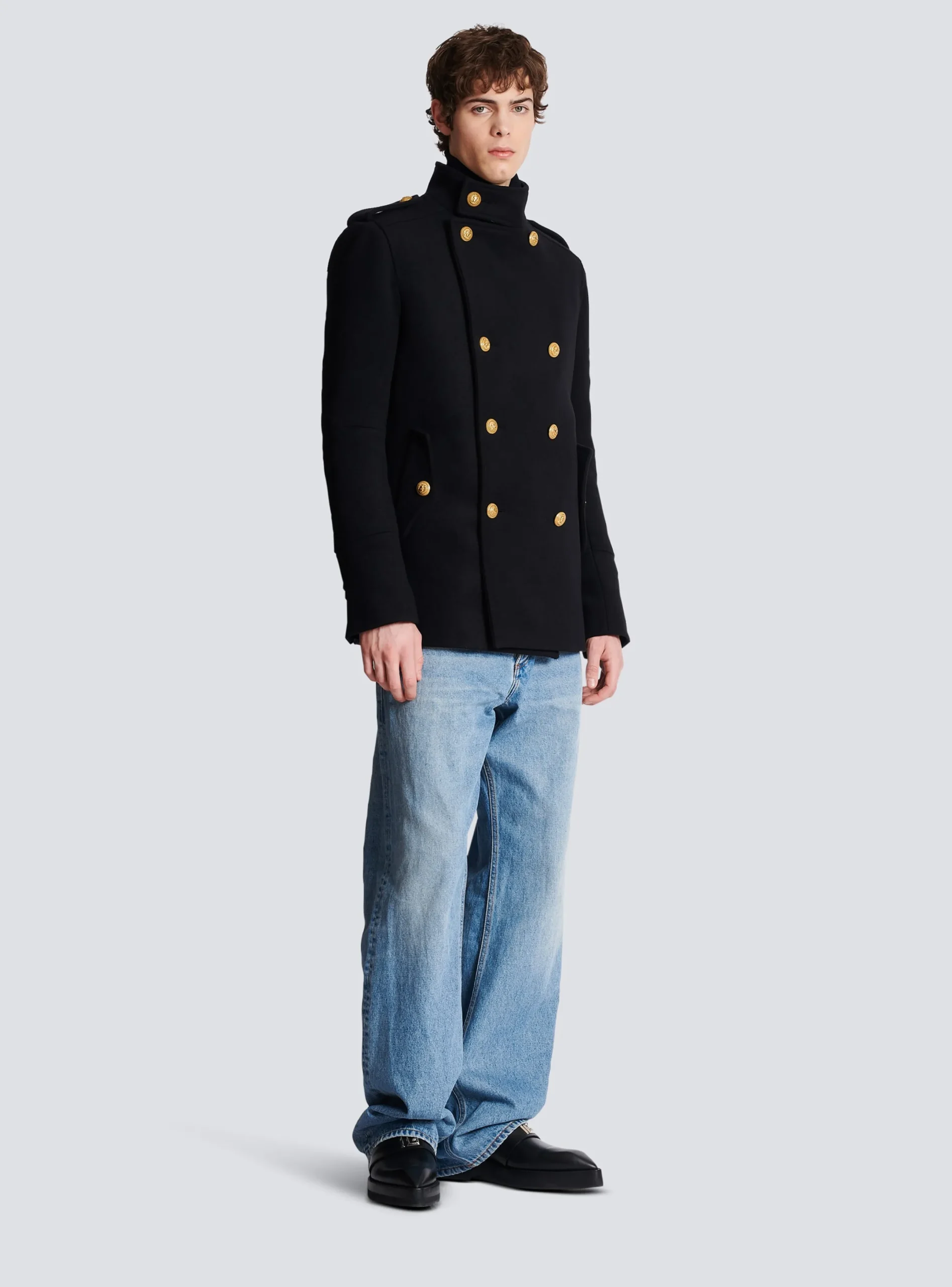 Shop Short Military-style Coat Outerwear
