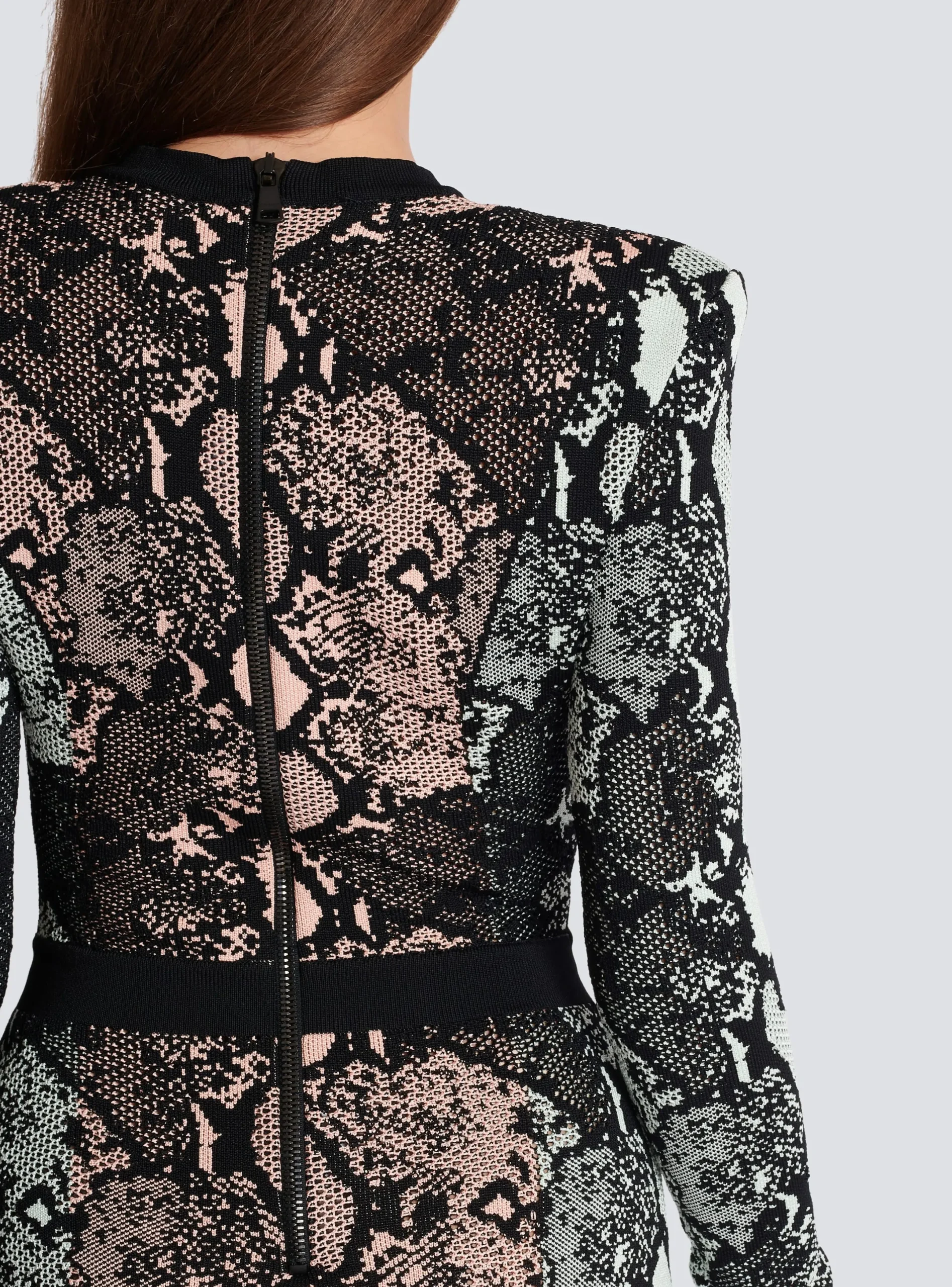 Clearance Short Snakeskin Jacquard Dress Women Dresses