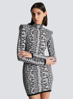 Best Sale Short Snakeskin Textured Knit Dress Women Knitwear|Dresses