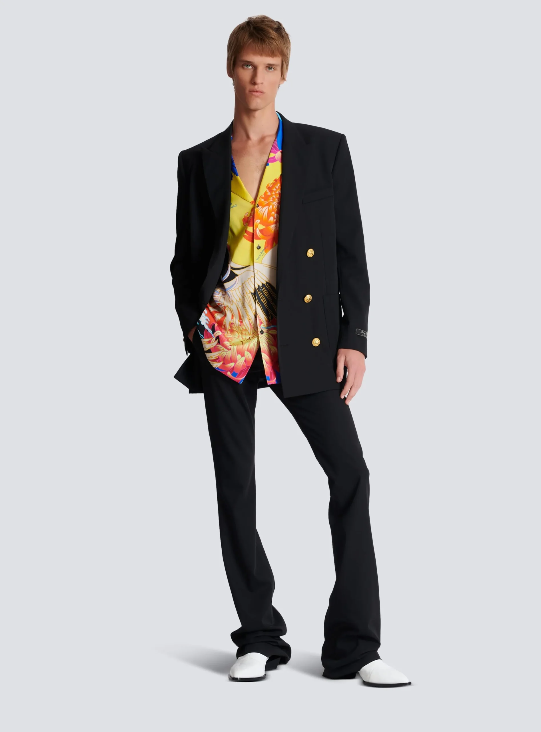 Flash Sale Short-sleeved Satin Shirt With Crane Print Shirts And Polos