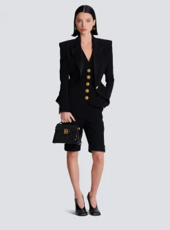 New Sleeveless Double Crepe Waistcoat Women Jackets And Blazers