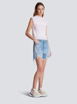 Shop Sleeveless Monogram Knit Top Women Tops And Shirts