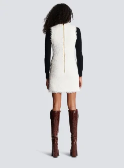 Discount Sleeveless Tweed Dress Women Dresses