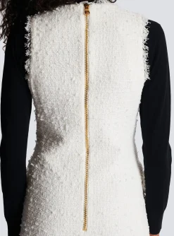 Discount Sleeveless Tweed Dress Women Dresses