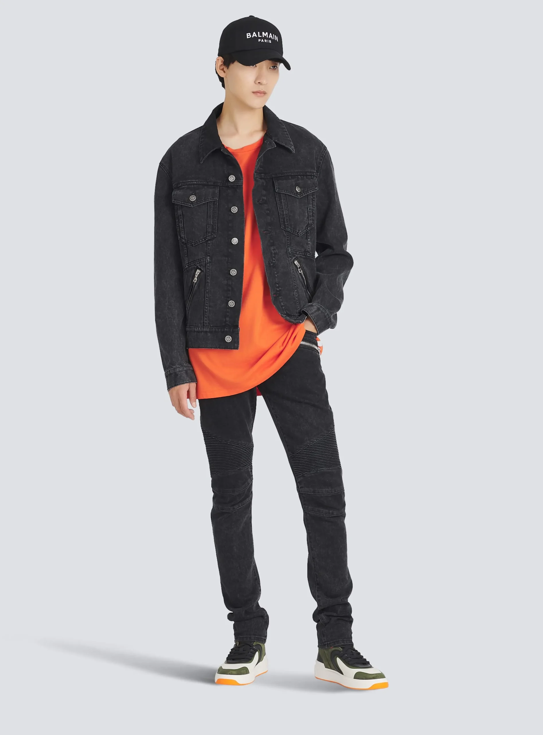 Outlet Slim Cut Cotton Jeans Denim