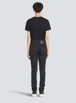 Outlet Slim Cut Cotton Jeans Denim