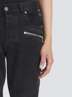Outlet Slim Cut Cotton Jeans Denim