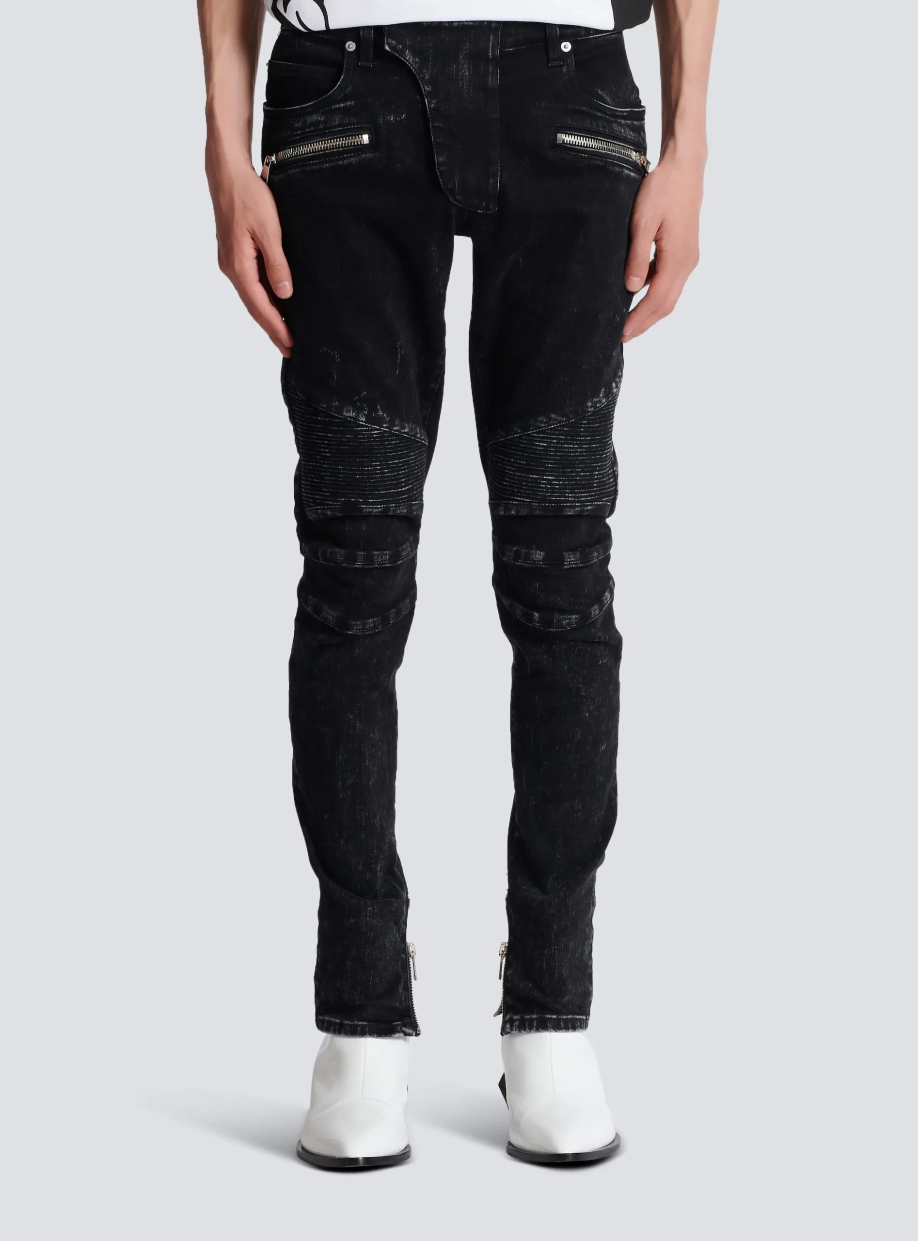 Best Sale Slim-fit Denim Jeans With Ribbed Details Trousers And Shorts|Denim