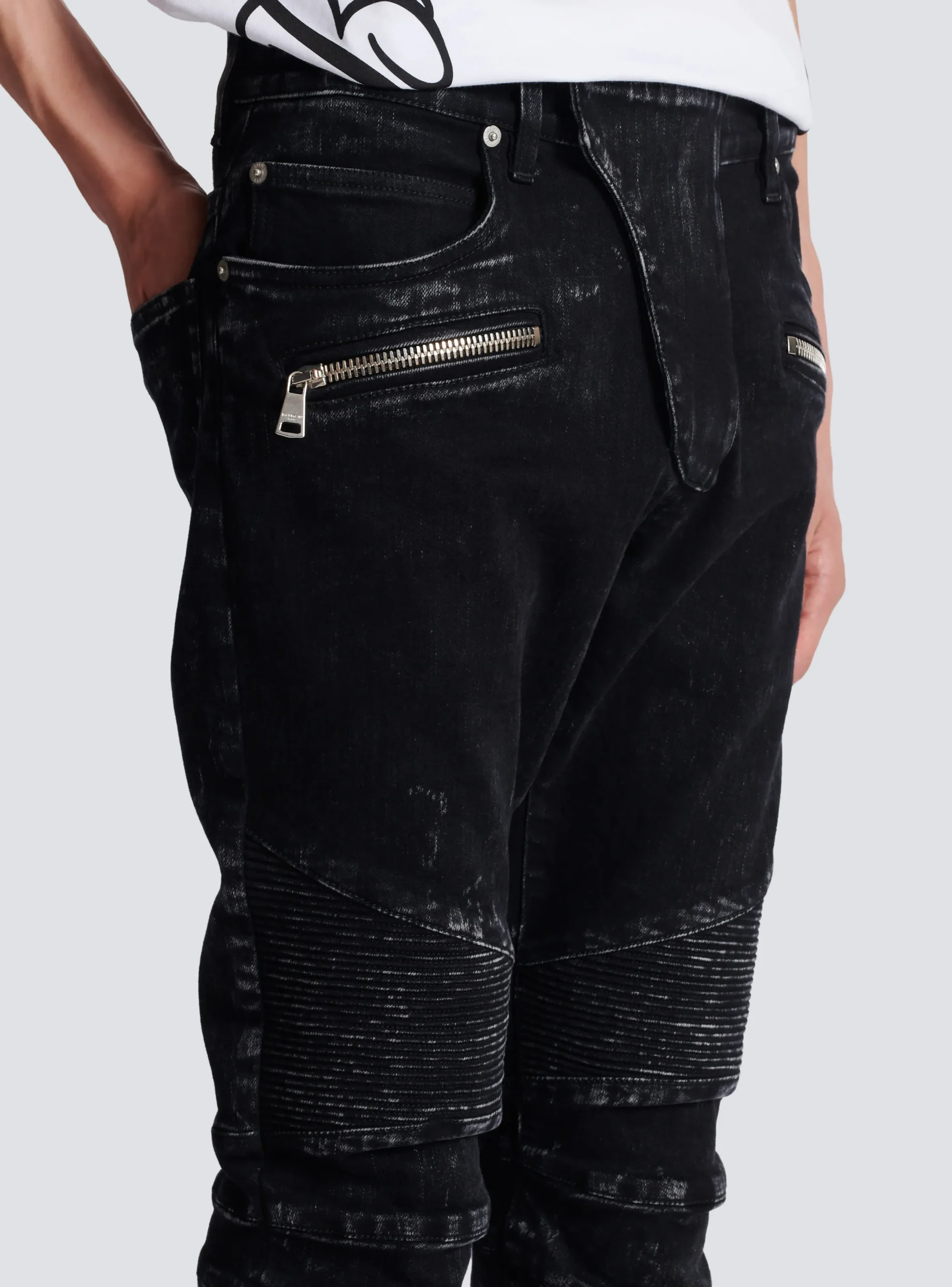 Best Sale Slim-fit Denim Jeans With Ribbed Details Trousers And Shorts|Denim