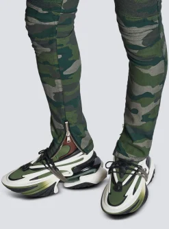 New Slim-fit Jeans In Camouflage Denim With Ribbed Details Trousers And Shorts|Denim