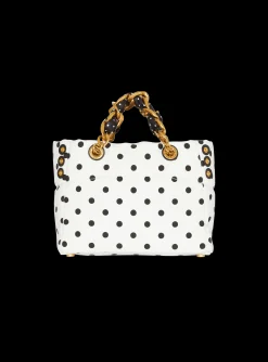 Fashion Small 1945 Soft Tote Bag In Polka Dot Canvas Women Tote Bags|Shoulder Bags