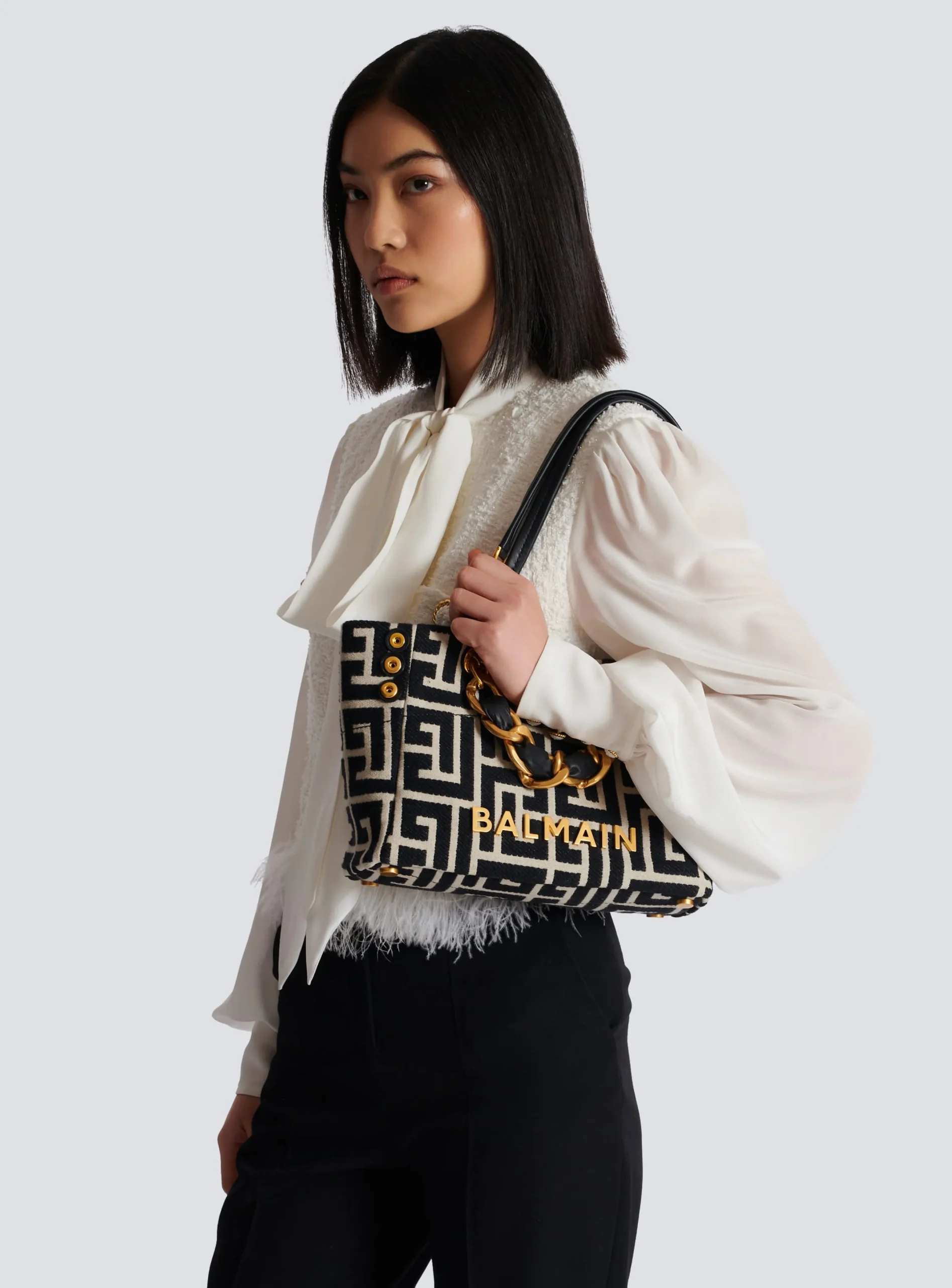Hot Small 1945 Soft Tote Bag Monogram Jacquard Fabric Bags