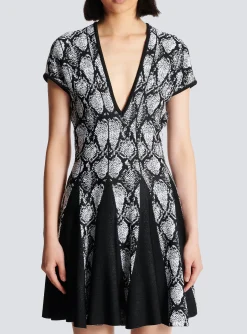 Cheap Snakeskin Jacquard Dress Women Knitwear|Dresses