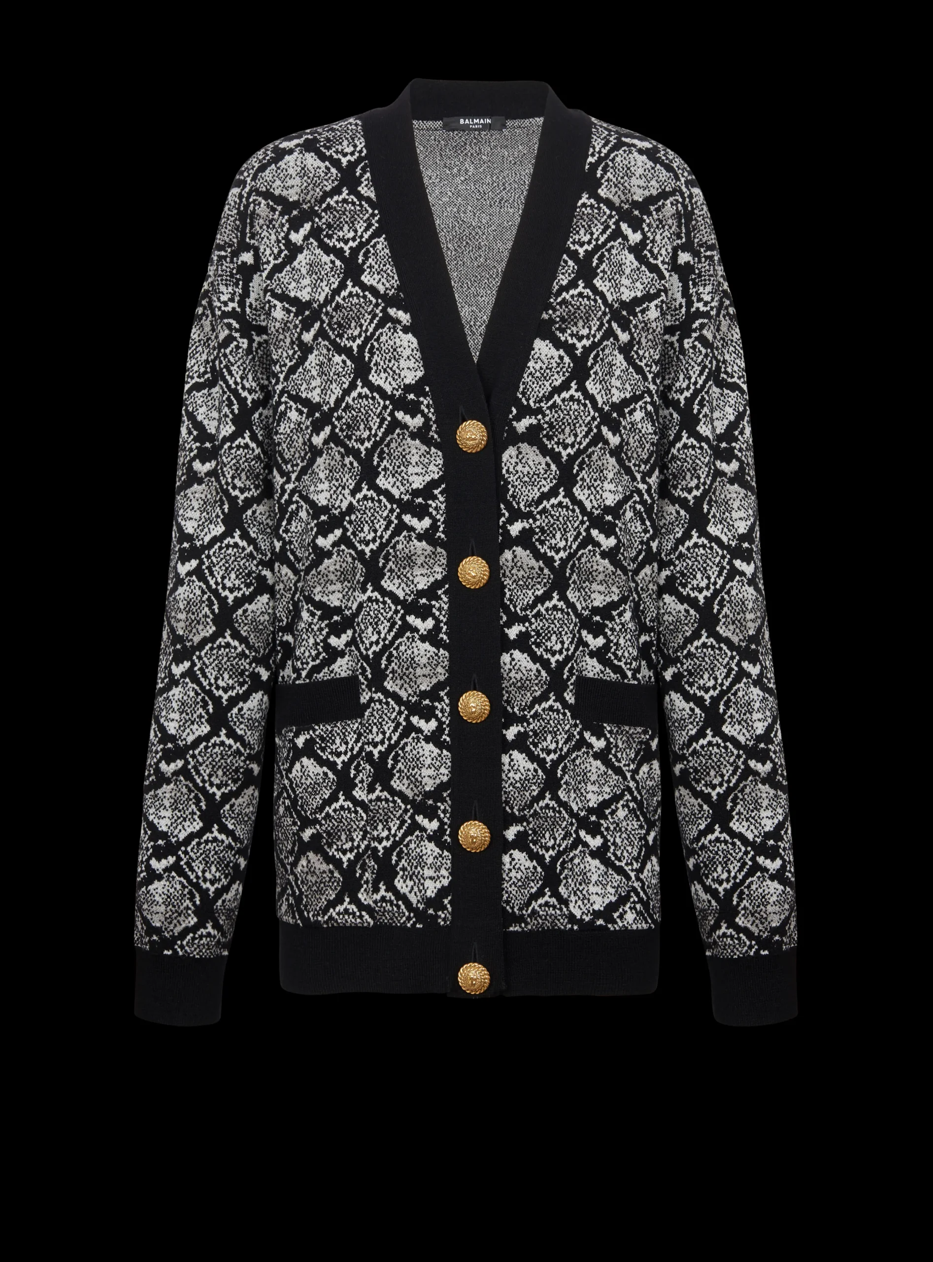 Flash Sale Snakeskin Jacquard Knit Cardigan Women Knitwear