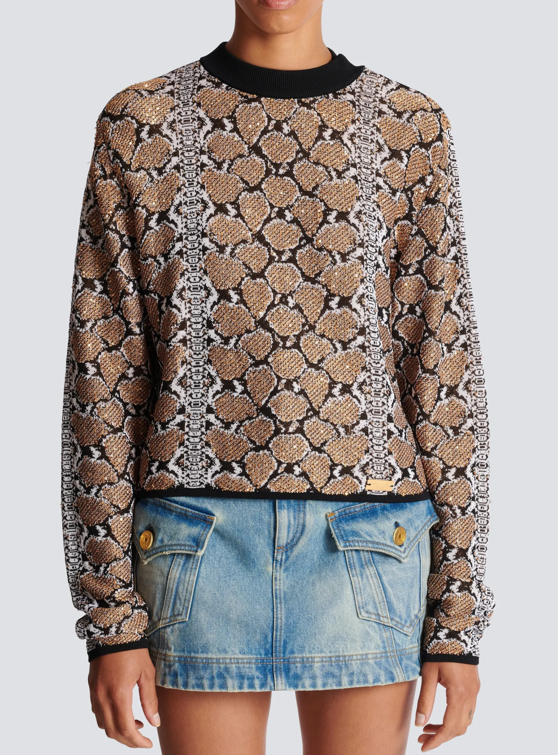 New Snakeskin Knit Jumper Women Knitwear