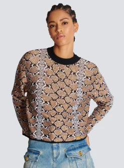 New Snakeskin Knit Jumper Women Knitwear