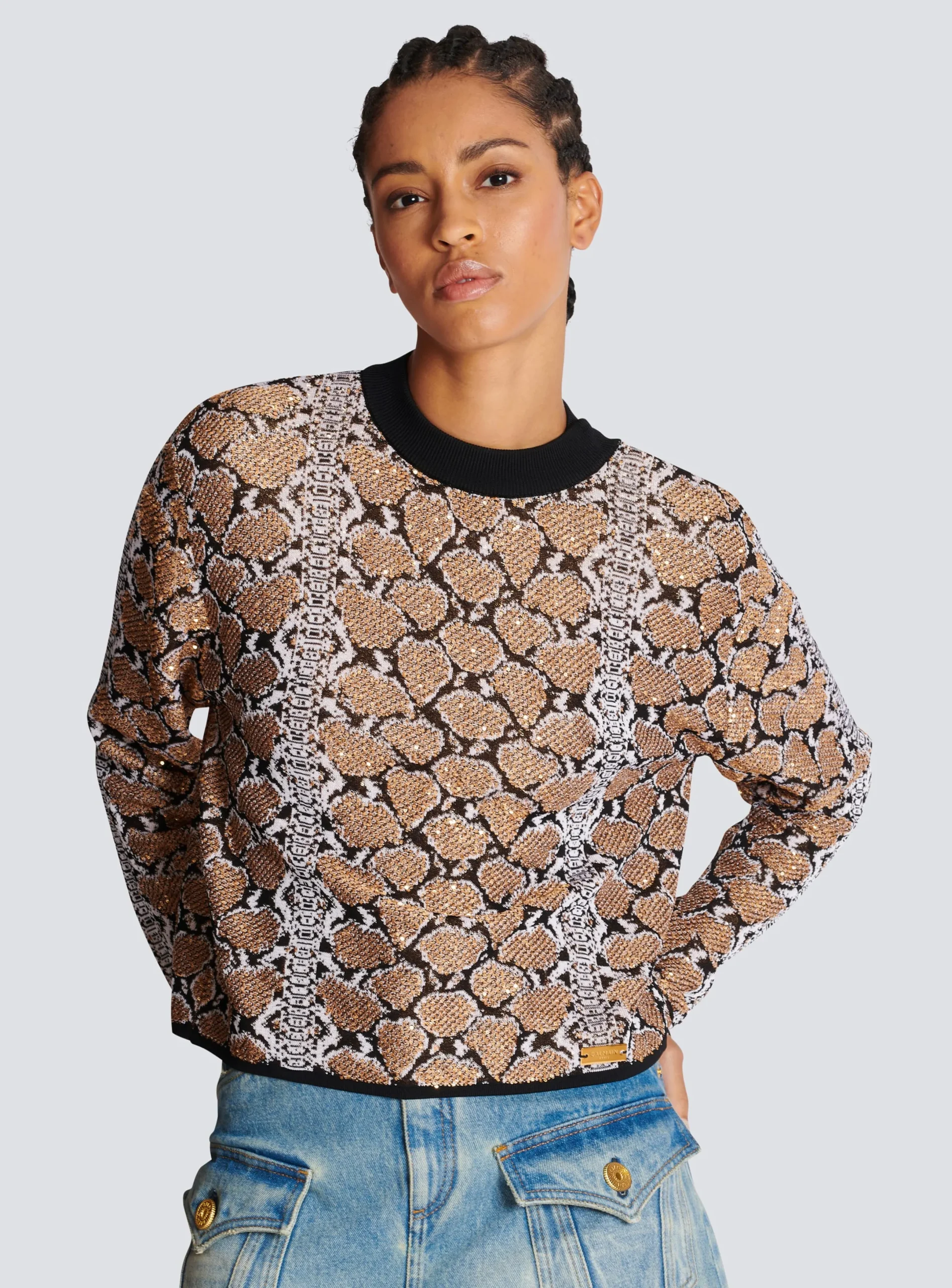 New Snakeskin Knit Jumper Women Knitwear
