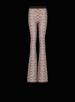 Shop Snakeskin Knit Trousers Women Trousers And Shorts|Knitwear
