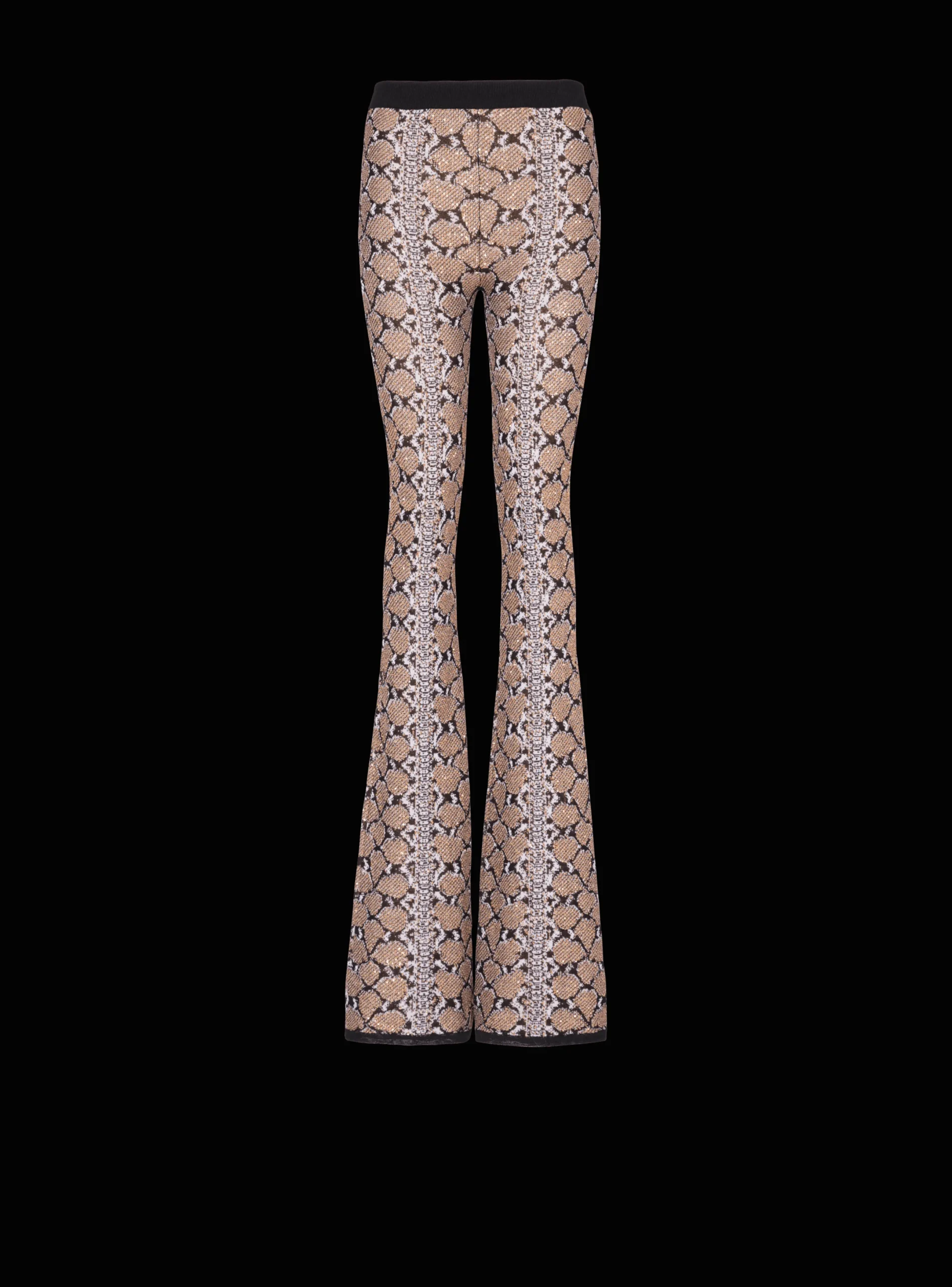 Shop Snakeskin Knit Trousers Women Trousers And Shorts|Knitwear