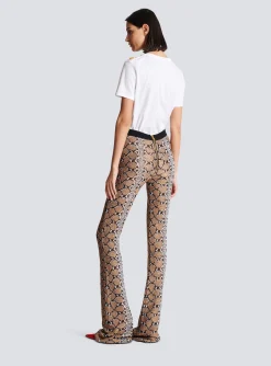 Shop Snakeskin Knit Trousers Women Trousers And Shorts|Knitwear