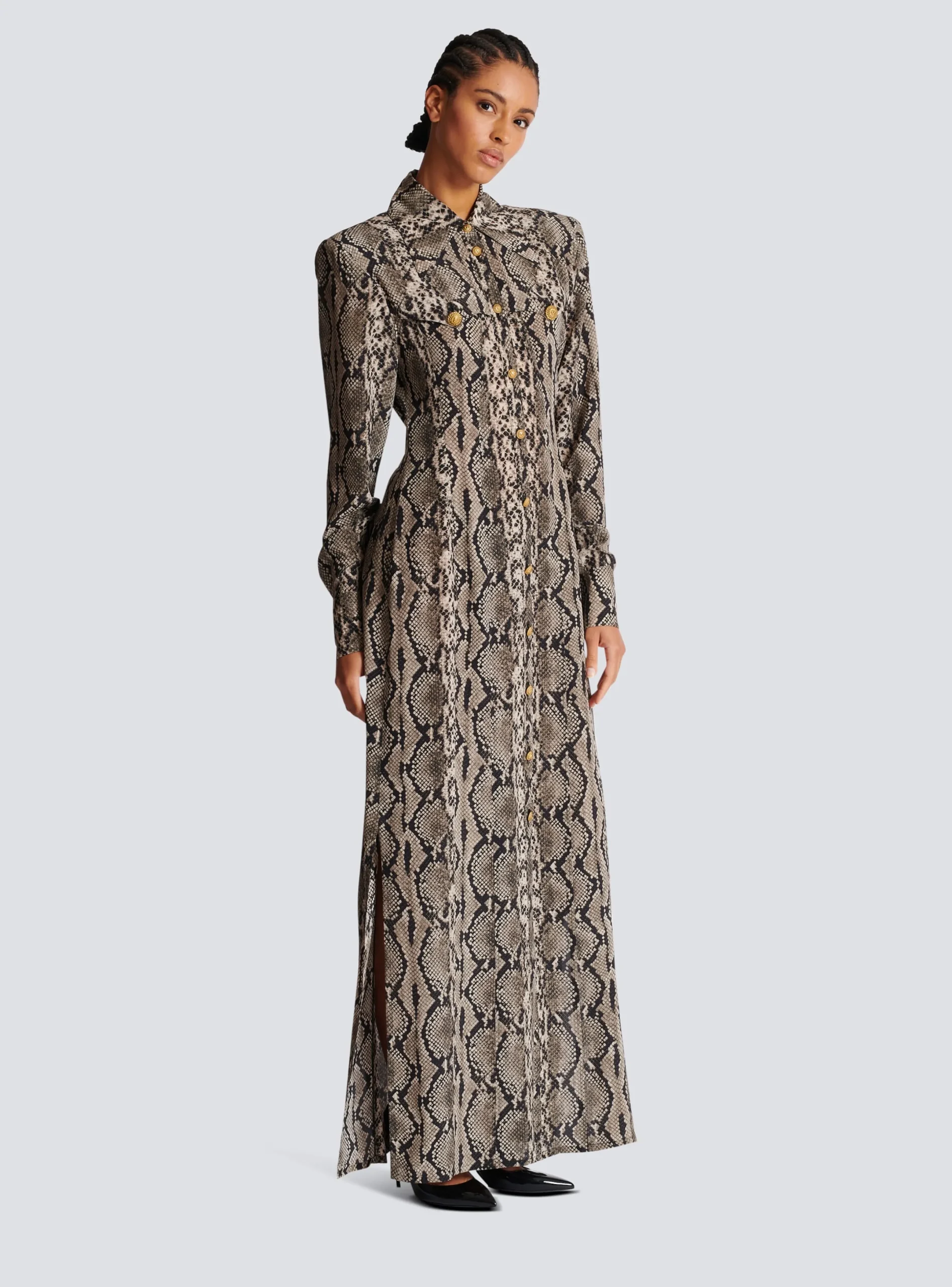 Sale Snakeskin Silk Shirt Dress Women Dresses