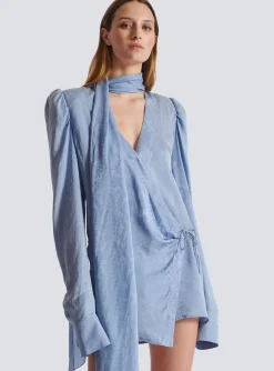 Outlet Snakeskin Silk Tie Dress Women Dresses