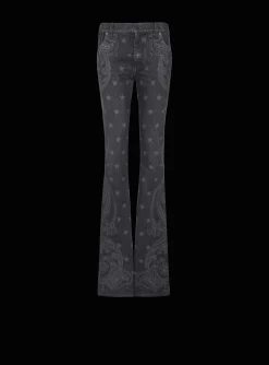 Store Star And Paisley Print Denim Jeans Women Denim