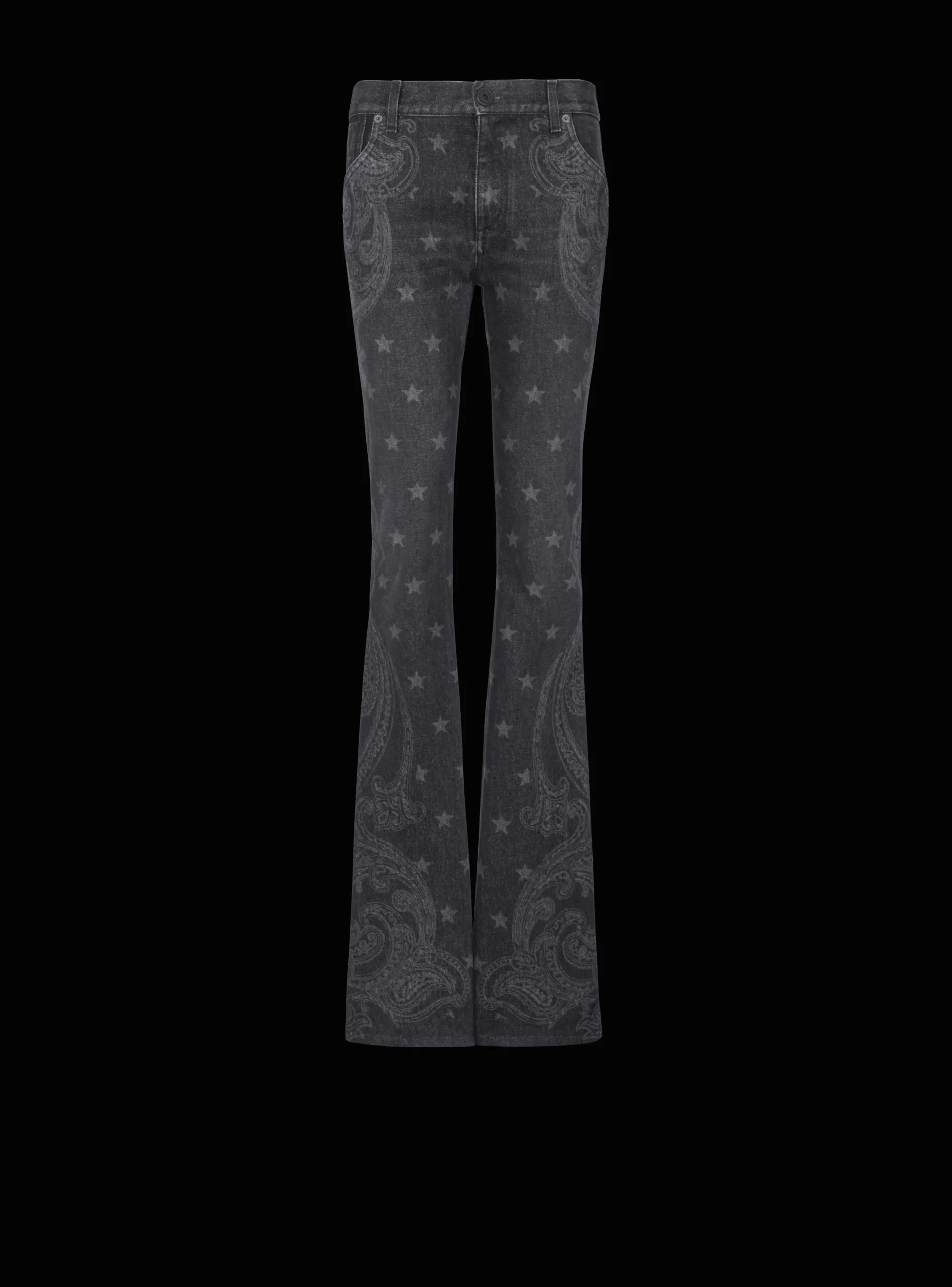 Store Star And Paisley Print Denim Jeans Women Denim