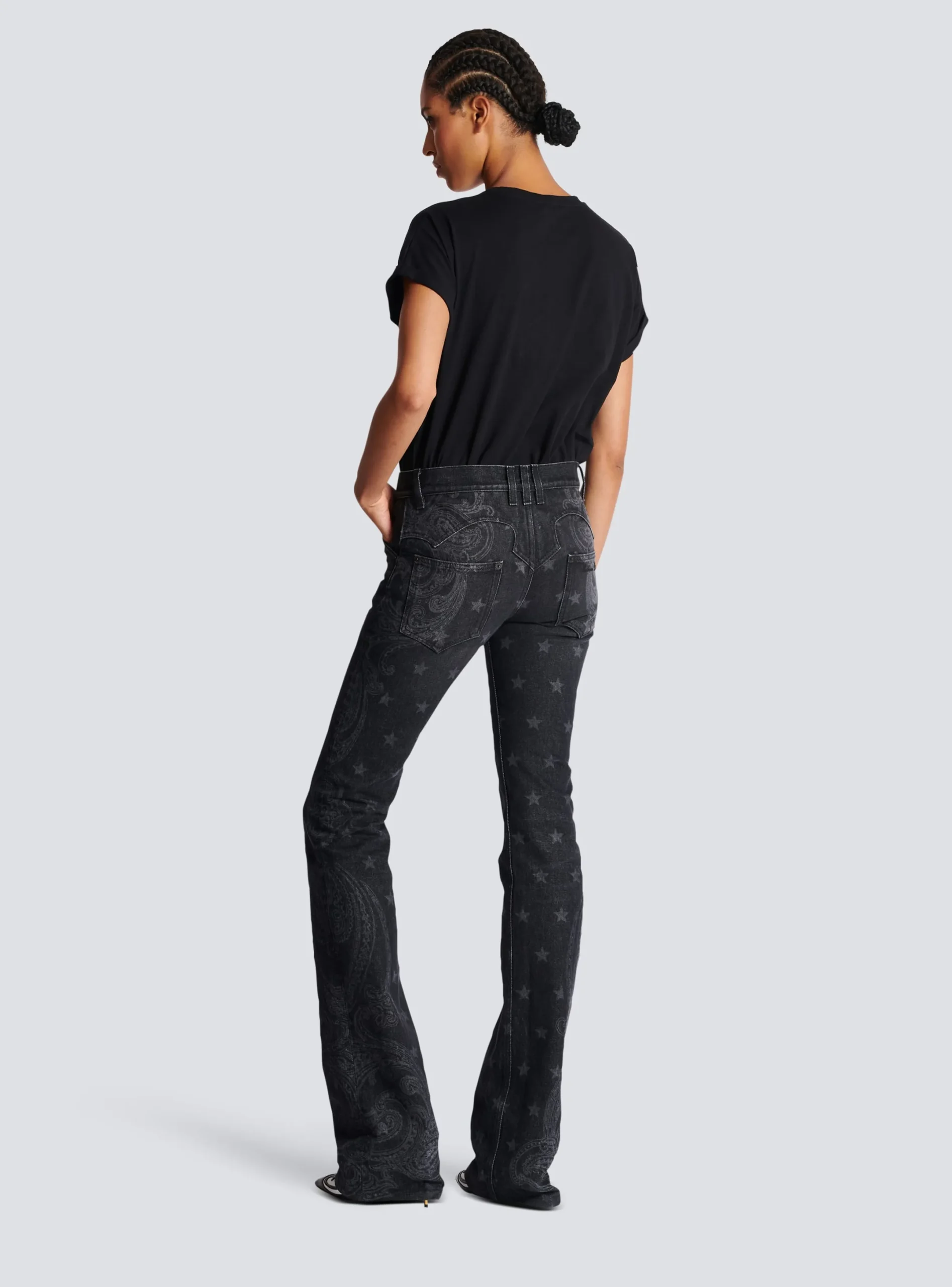 Store Star And Paisley Print Denim Jeans Women Denim