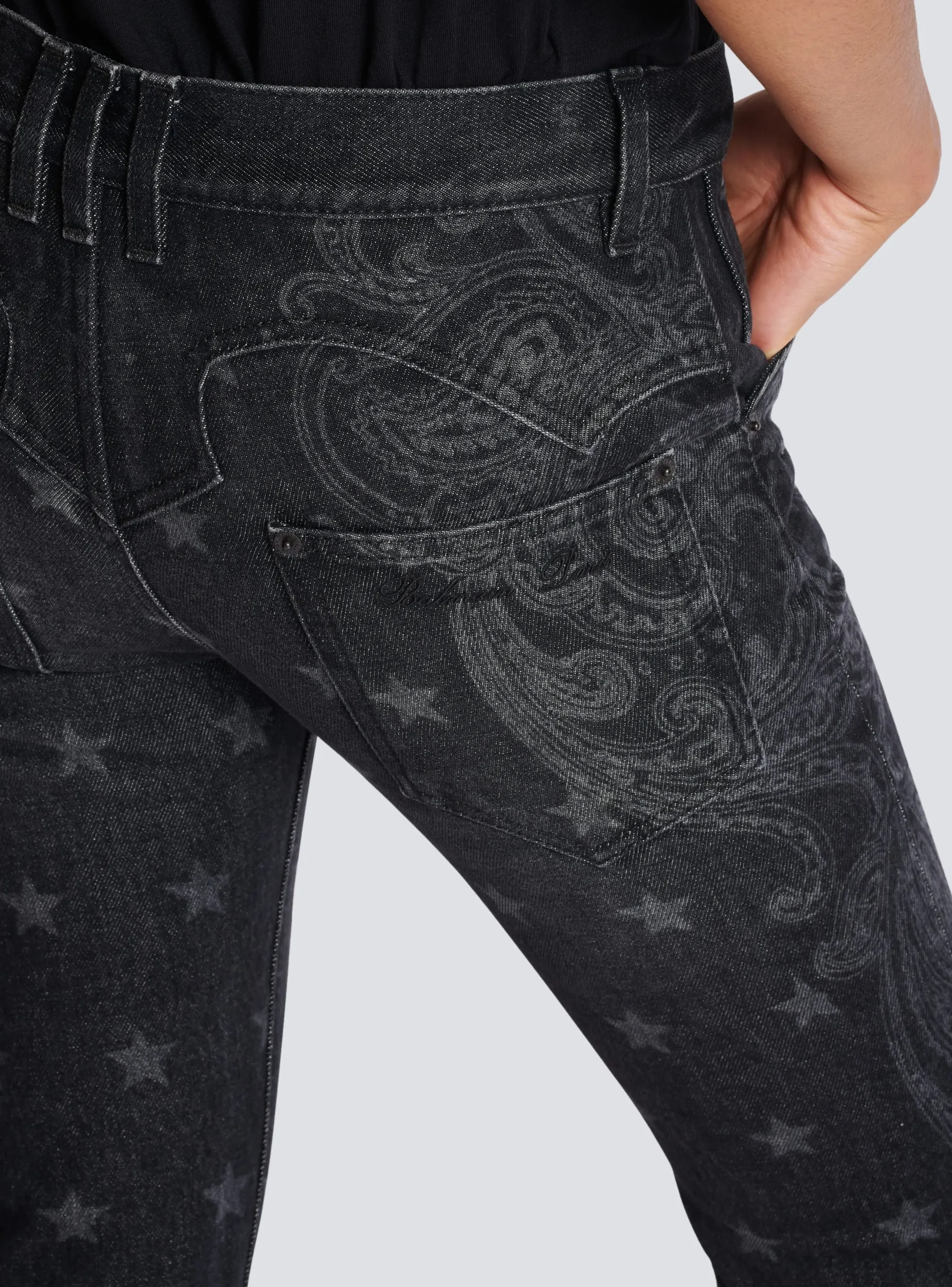 Store Star And Paisley Print Denim Jeans Women Denim
