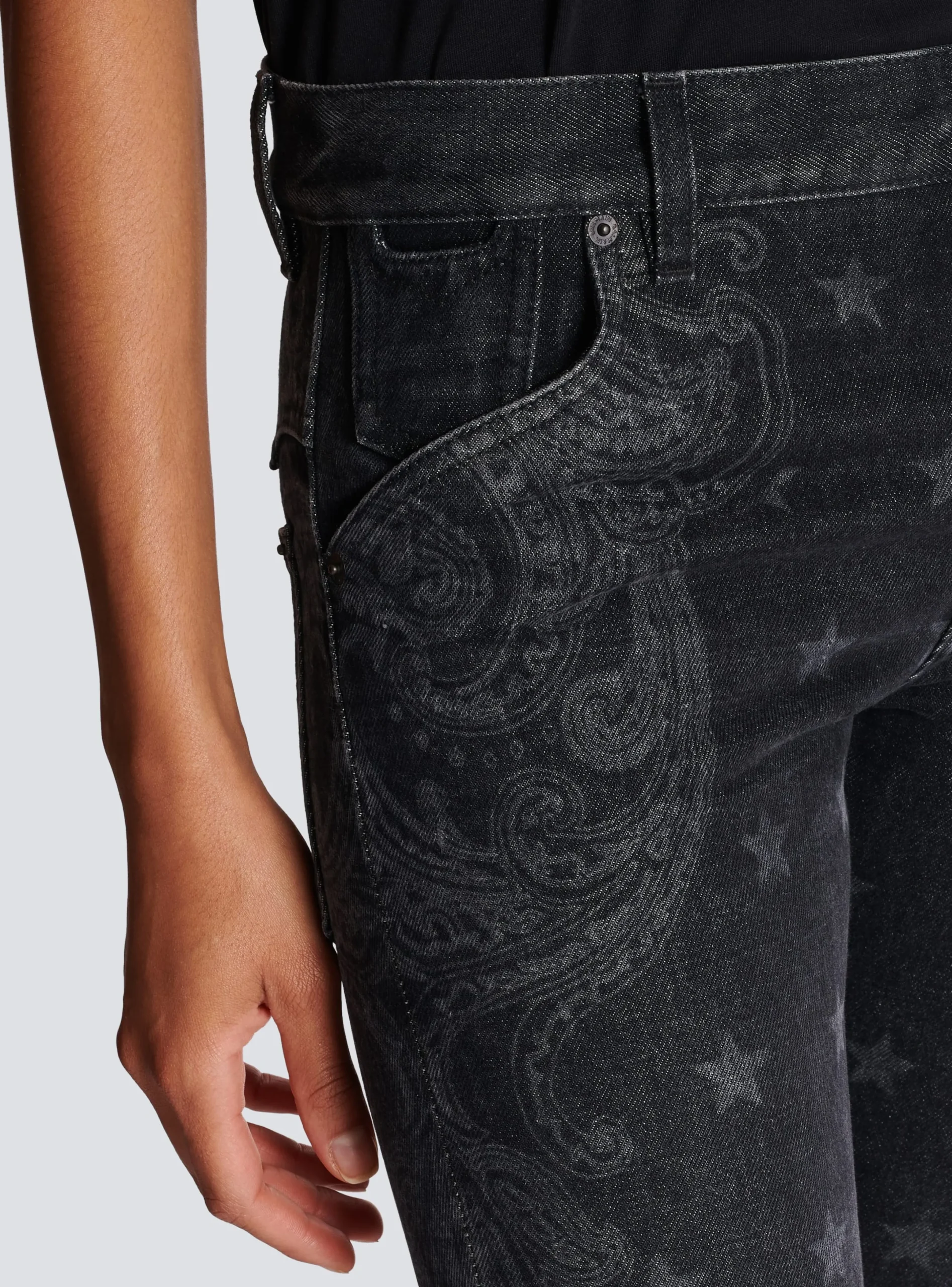 Store Star And Paisley Print Denim Jeans Women Denim