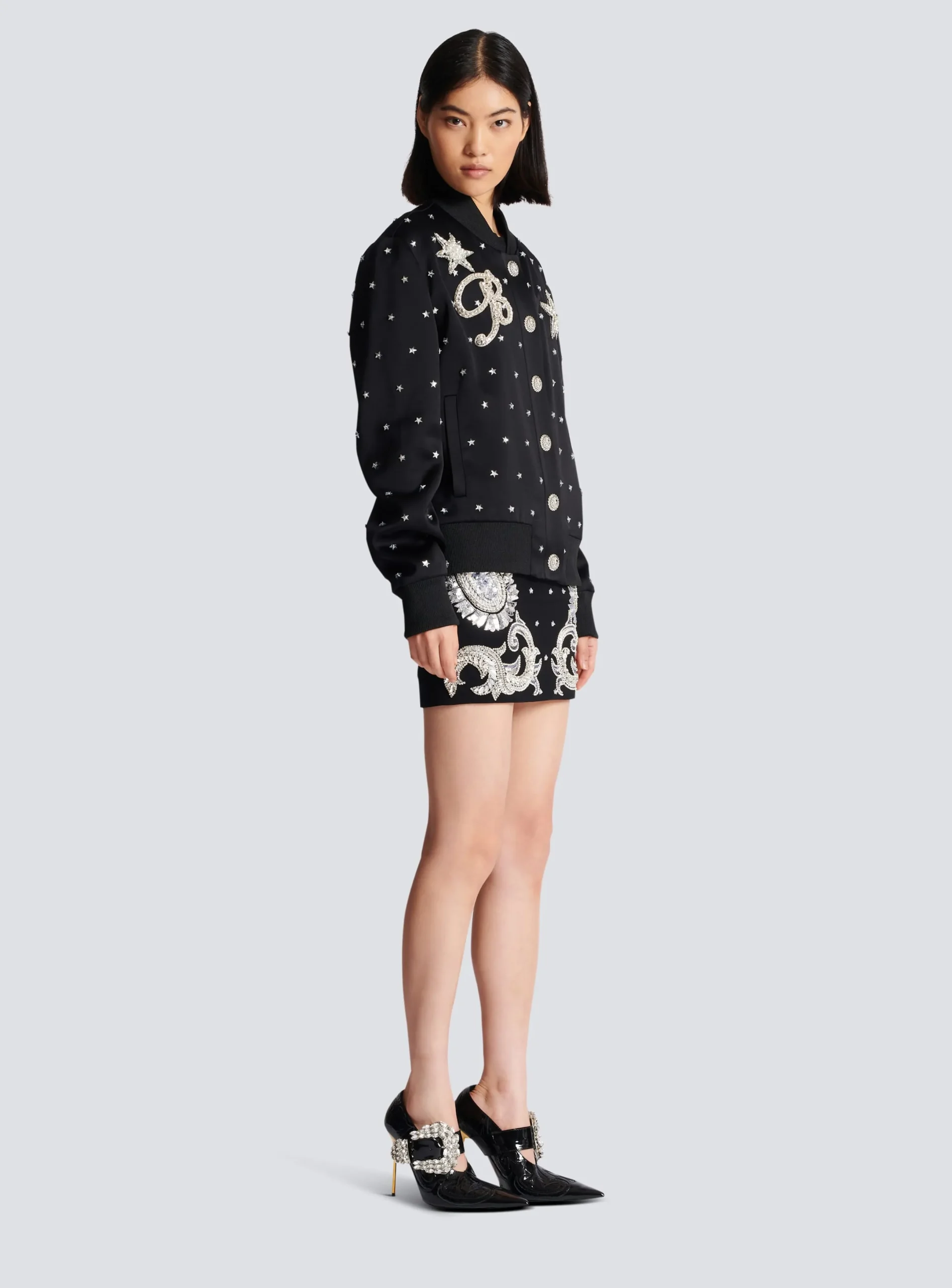 Best Sale Stars Embroidered Bomber Jacket Women Outerwear