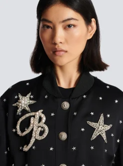 Best Sale Stars Embroidered Bomber Jacket Women Outerwear